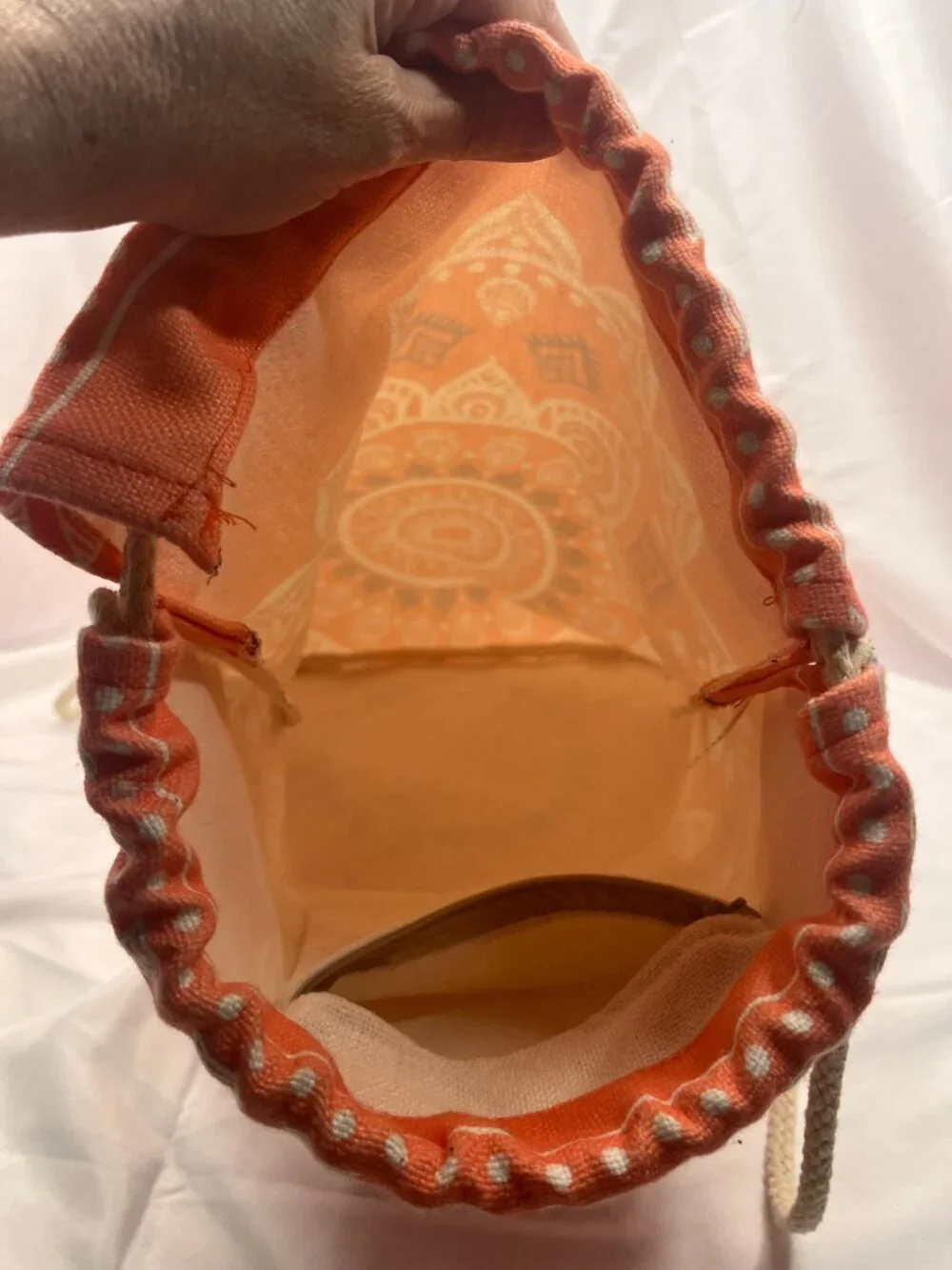 Miomao Orange Mandala Drawstring Backpack Boho Cinch Sack Bag